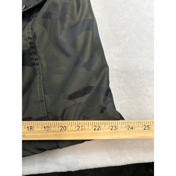 Michael Kors Coat Womens Large Green Camouflage Hooded Full Zip Snaps - Picture 10 of 11